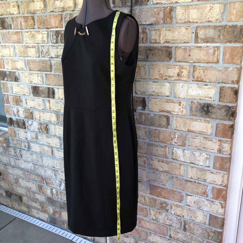 Ivanka Trump Toggle-neck Ponte Sheath Sleeveless Dress Black Size 12 - Picture 13 of 14